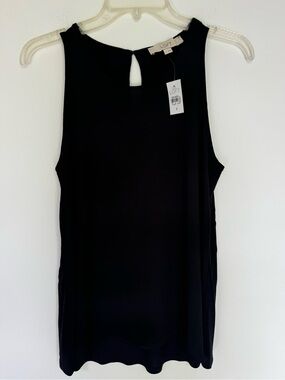 NWT Ann Taylor LOFT Black Mixed Media Top- Small